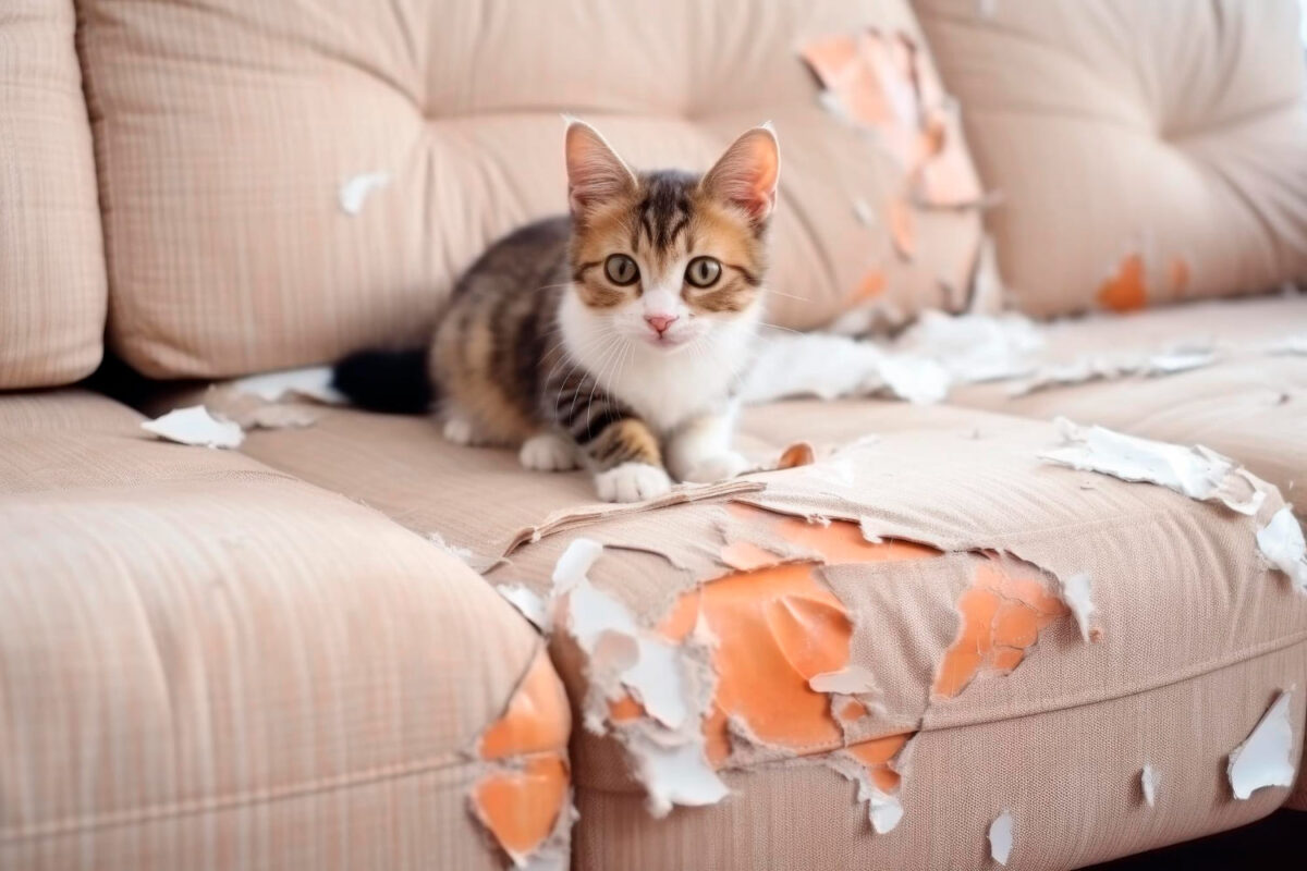 Ar katės kerštingos. Katė drasko baldus.