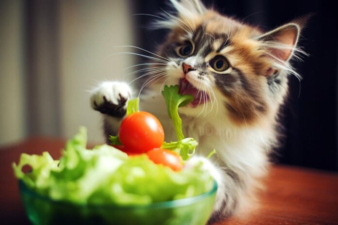 ar-kates-gali-valgyti-salotas-kate Ar katės gali valgyti salotas.